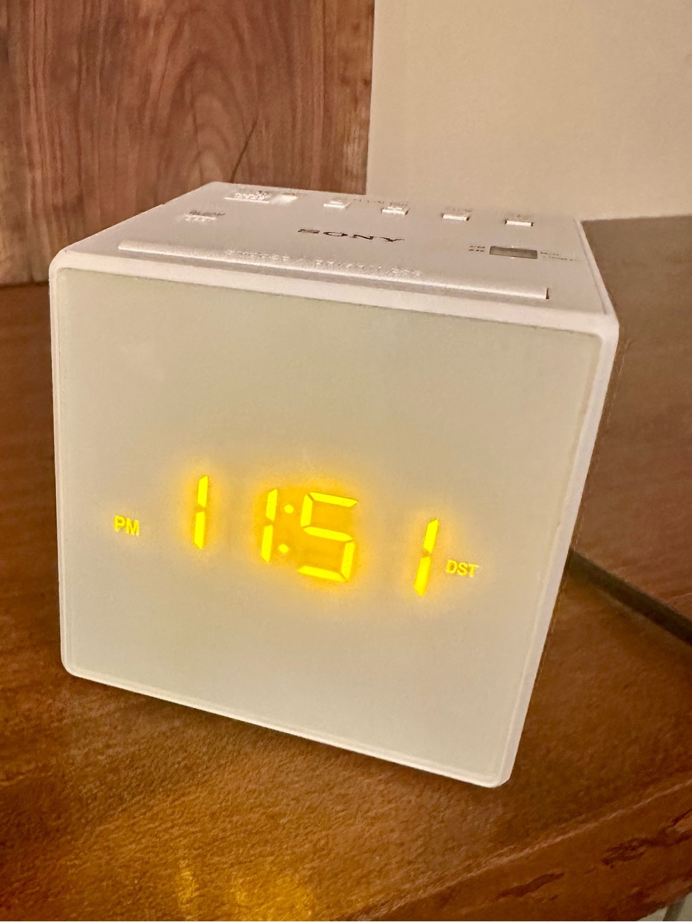 SONY ICF-C1 Square-Shaped White Compact AM/FM Alarm Clock Radio Digital Display.